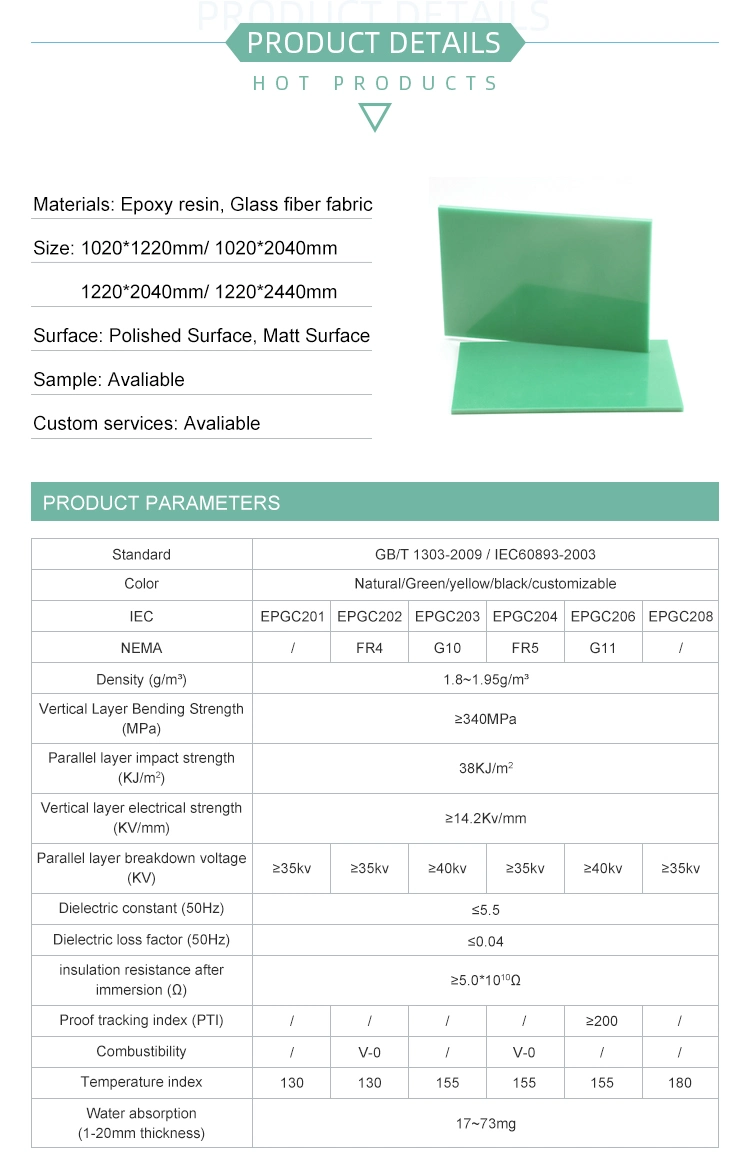 China Factory Electrical Insulation Fiber Board Insulation CNC Milling G10 Fr4 Board Epoxy Glass Cutting Processing Composite Baseboard