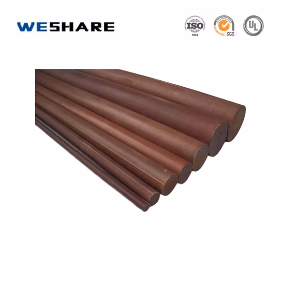Brown Color Insulation Cloth Bakelite Phenolic Cotton Rod